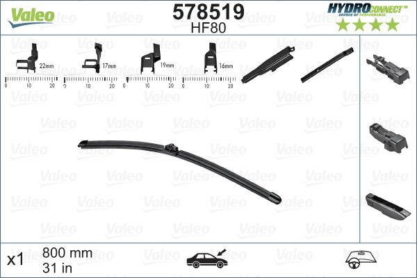 Valeo 578519 - Lamela stergator aaoparts.ro