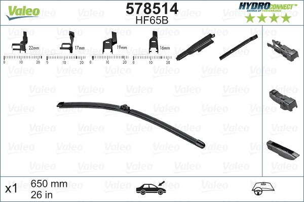 Valeo 578514 - Lamela stergator aaoparts.ro