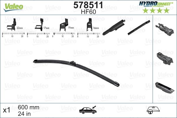 Valeo 578511 - Lamela stergator aaoparts.ro