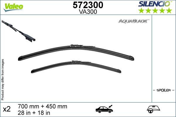 Valeo 572300 - Lamela stergator aaoparts.ro