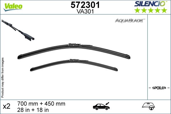Valeo 572301 - Lamela stergator aaoparts.ro