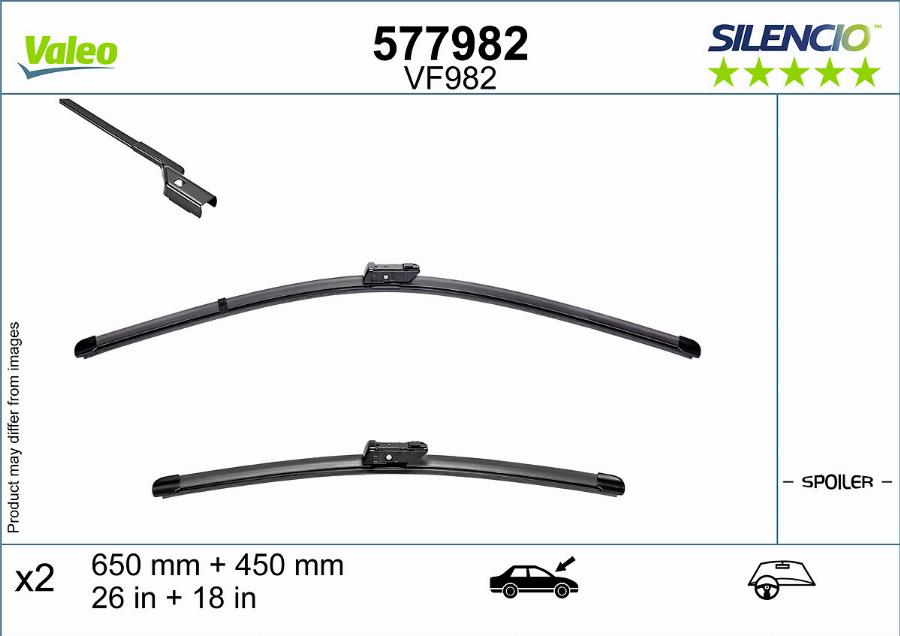 Valeo 577982 - Lamela stergator aaoparts.ro