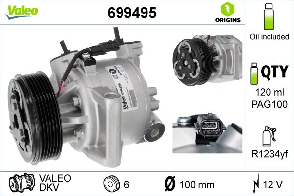 Valeo 699495 - Compresor, climatizare aaoparts.ro