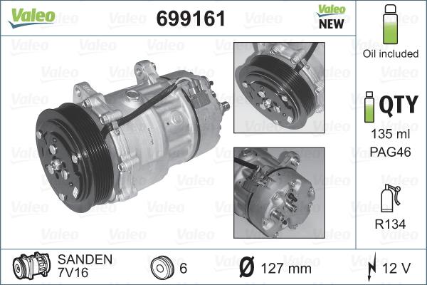 Valeo 699161 - Compresor, climatizare aaoparts.ro