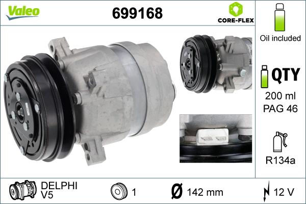 VALEO 699168 - Compresor, climatizare aaoparts.ro