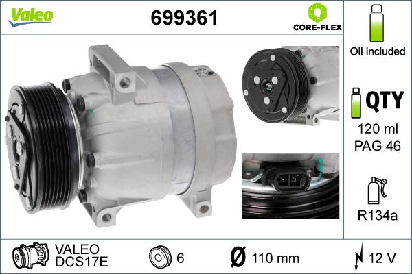 Valeo 699361 - Compresor, climatizare aaoparts.ro