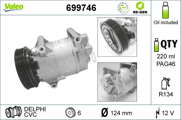 Valeo 699746 - Compresor, climatizare aaoparts.ro