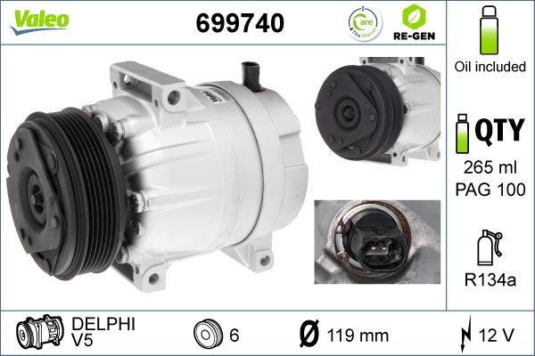 Valeo 699740 - Compresor, climatizare aaoparts.ro