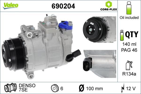 Valeo 690204 - Compresor, climatizare aaoparts.ro