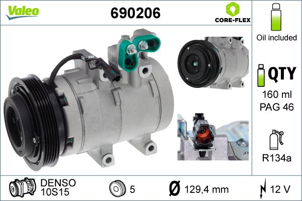 Valeo 690206 - Compresor, climatizare aaoparts.ro