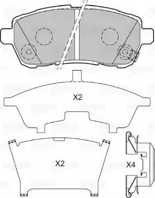 Valeo 601493 - Set placute frana,frana disc aaoparts.ro