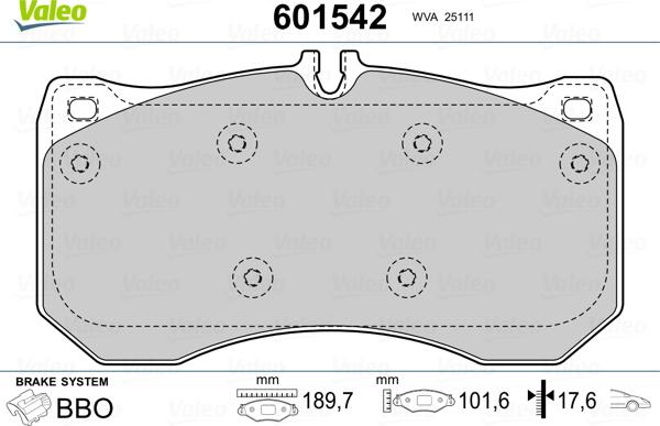 Valeo 601542 - Set placute frana,frana disc aaoparts.ro