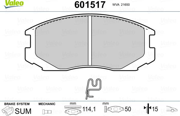 Valeo 601517 - Set placute frana,frana disc aaoparts.ro