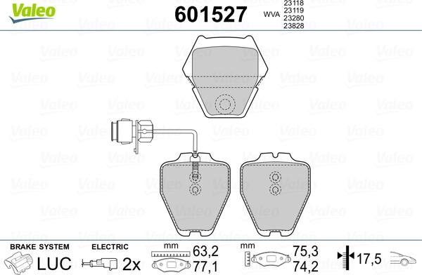 Valeo 601527 - Set placute frana,frana disc aaoparts.ro