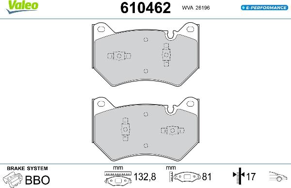 VALEO 610462 - Set placute frana,frana disc aaoparts.ro