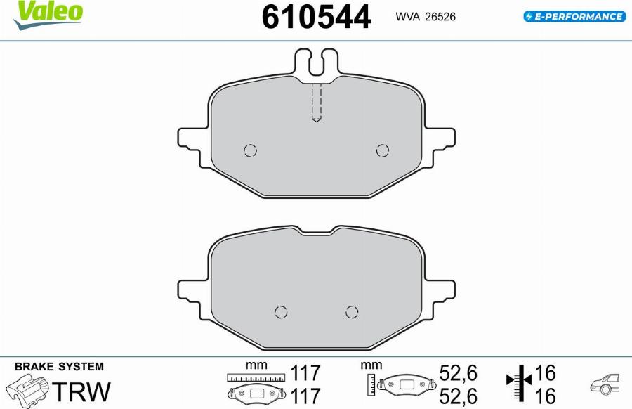 Valeo 610544 - Set placute frana,frana disc aaoparts.ro