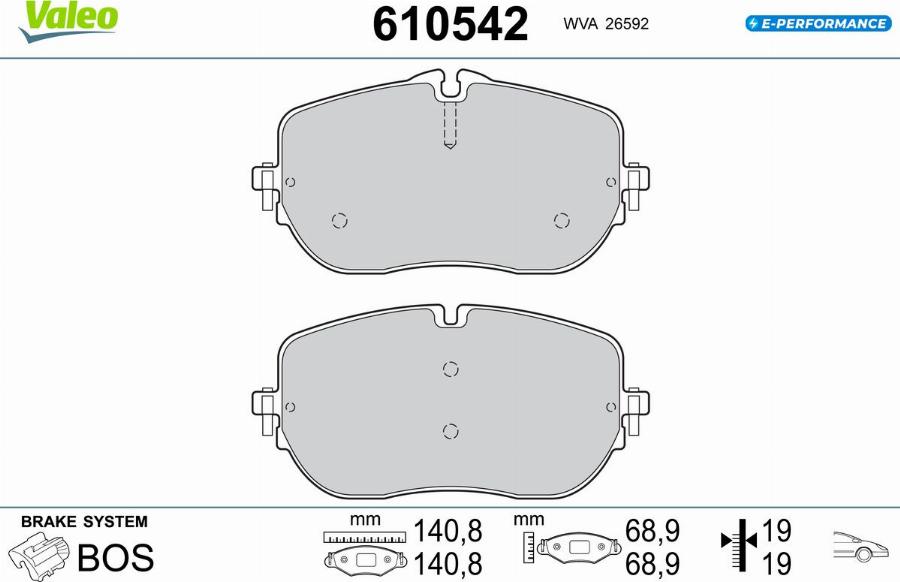 Valeo 610542 - Set placute frana,frana disc aaoparts.ro
