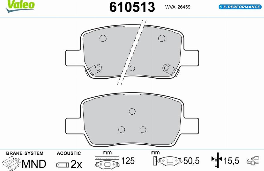Valeo 610513 - Set placute frana,frana disc aaoparts.ro
