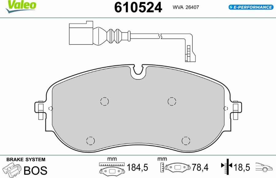 Valeo 610524 - Set placute frana,frana disc aaoparts.ro