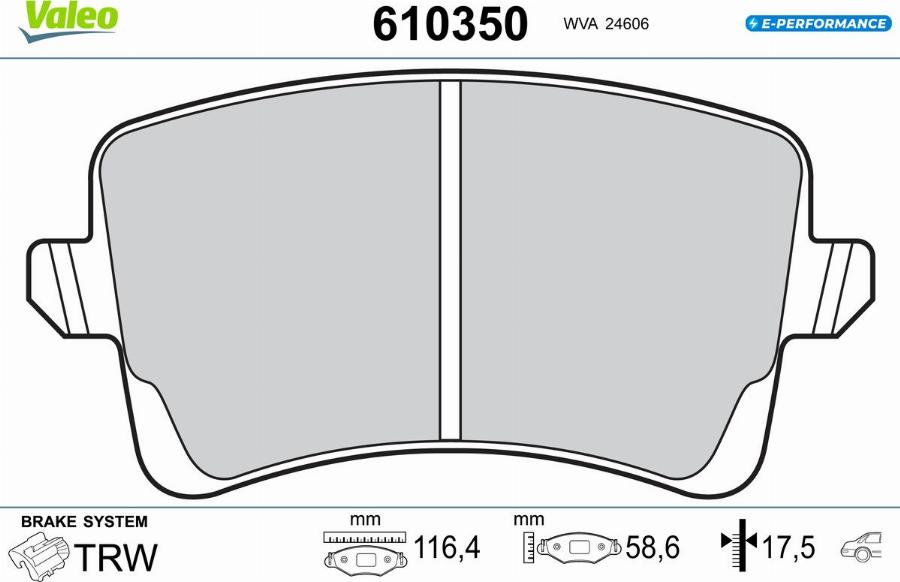 Valeo 610350 - Set placute frana,frana disc aaoparts.ro