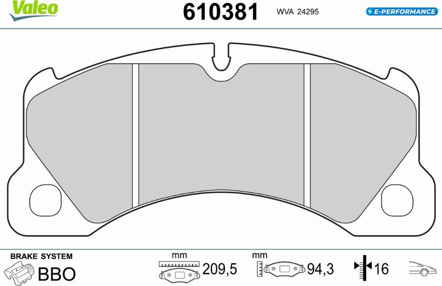 Valeo 610381 - Set placute frana,frana disc aaoparts.ro