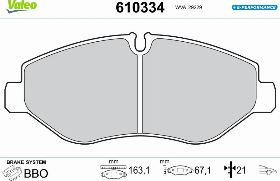 Valeo 610334 - Set placute frana,frana disc aaoparts.ro