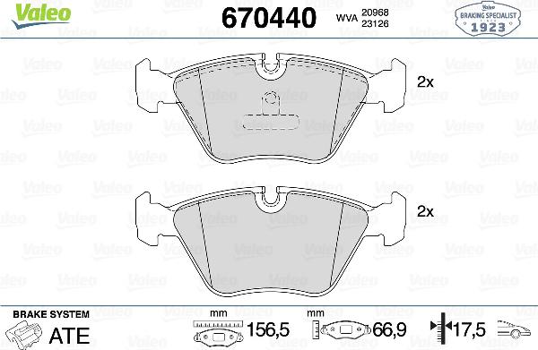 Valeo 670459 - Set placute frana,frana disc aaoparts.ro