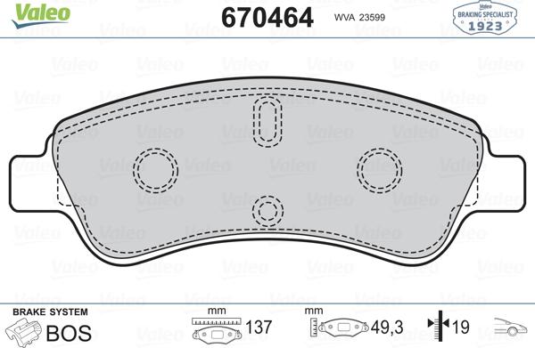 Valeo 670464 - Set placute frana,frana disc aaoparts.ro