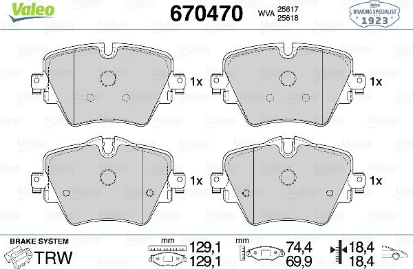 Valeo 670470 - Set placute frana,frana disc aaoparts.ro
