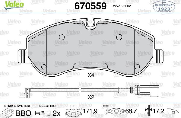 VALEO 670559 - Set placute frana,frana disc aaoparts.ro