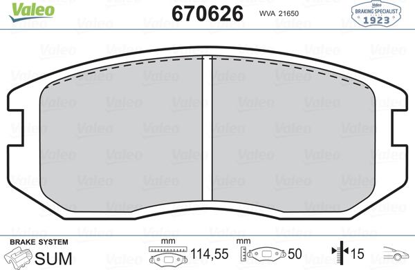 Valeo 670626 - Set placute frana,frana disc aaoparts.ro