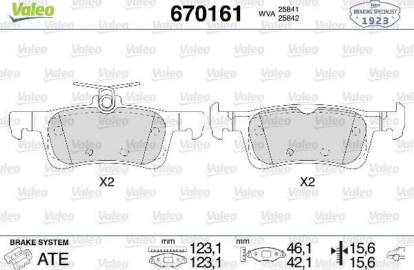 VALEO 670161 - Set placute frana,frana disc aaoparts.ro