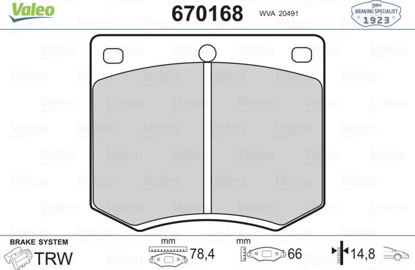 Valeo 670168 - Set placute frana,frana disc aaoparts.ro