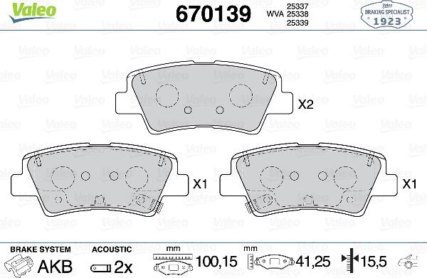 Valeo 670139 - Set placute frana,frana disc aaoparts.ro