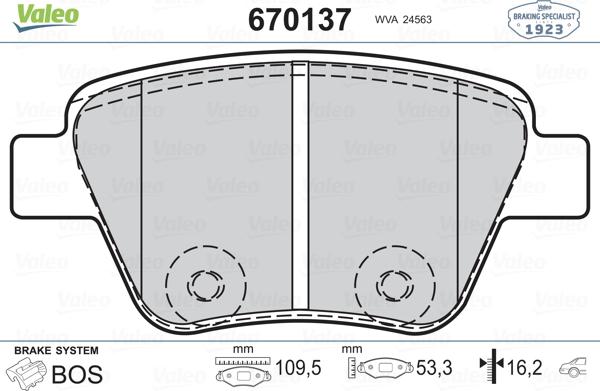 Valeo 670137 - Set placute frana,frana disc aaoparts.ro