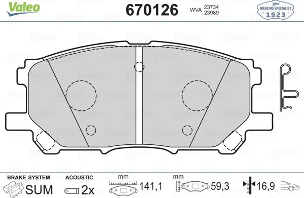 Valeo 670126 - Set placute frana,frana disc aaoparts.ro