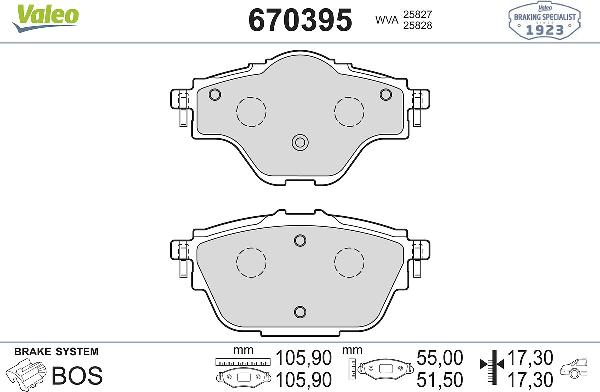 VALEO 670395 - Set placute frana,frana disc aaoparts.ro