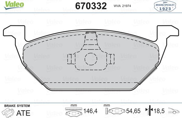 Valeo 670332 - Set placute frana,frana disc aaoparts.ro