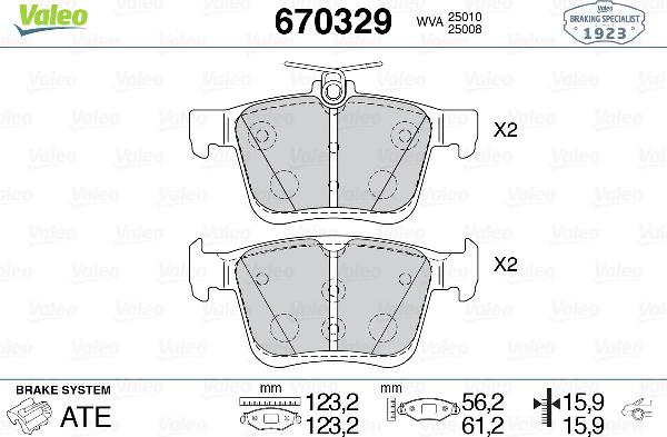 VALEO 670329 - Set placute frana,frana disc aaoparts.ro