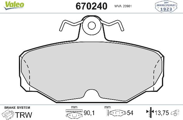VALEO 670240 - Set placute frana,frana disc aaoparts.ro