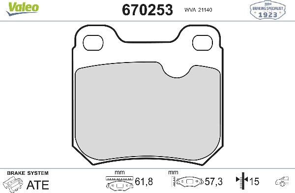 VALEO 670253 - Set placute frana,frana disc aaoparts.ro