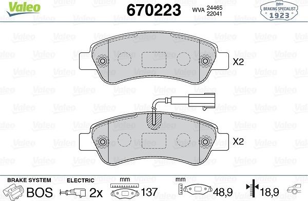 Valeo 670223 - Set placute frana,frana disc aaoparts.ro
