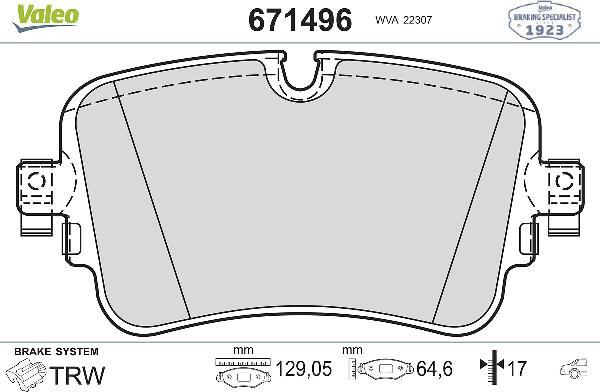 VALEO 671496 - Set placute frana,frana disc aaoparts.ro
