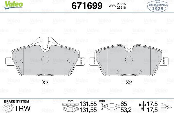 Valeo 671699 - Set placute frana,frana disc aaoparts.ro