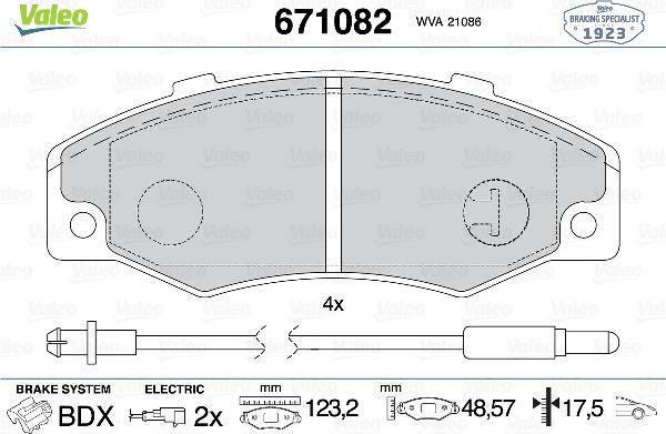 VALEO 671082 - Set placute frana,frana disc aaoparts.ro