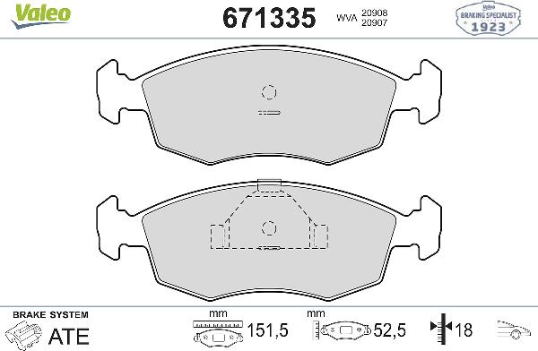 VALEO 671335 - Set placute frana,frana disc aaoparts.ro