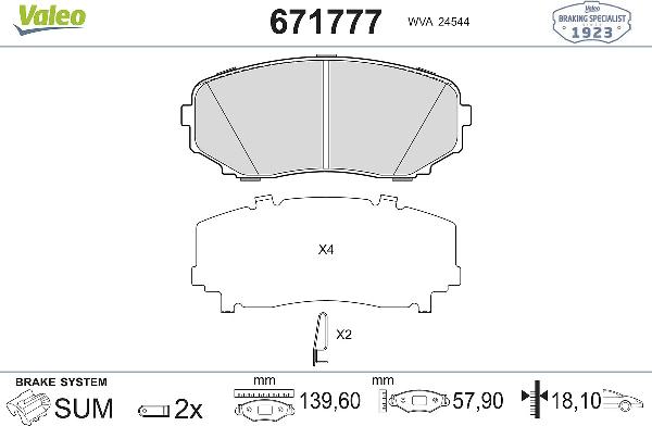 Valeo 671777 - Set placute frana,frana disc aaoparts.ro