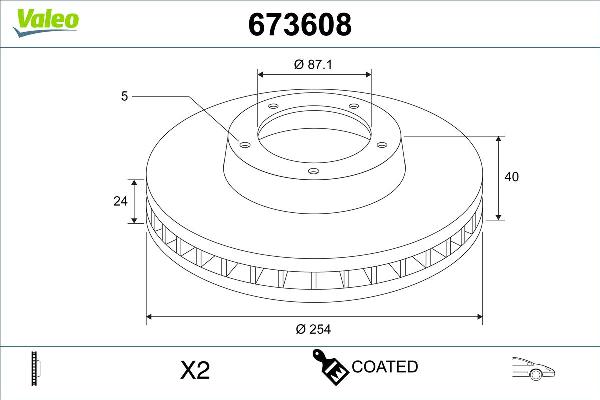 Valeo 673608 - Disc frana aaoparts.ro