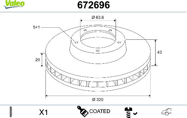 VALEO 672696 - Disc frana aaoparts.ro