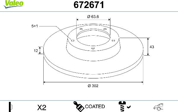 VALEO 672671 - Disc frana aaoparts.ro
